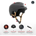 Casco Urban Light Olsson Negro Antracita con Luz para Bicicleta, Patinete Eléctrico, Skate y Patines - Imagen 2